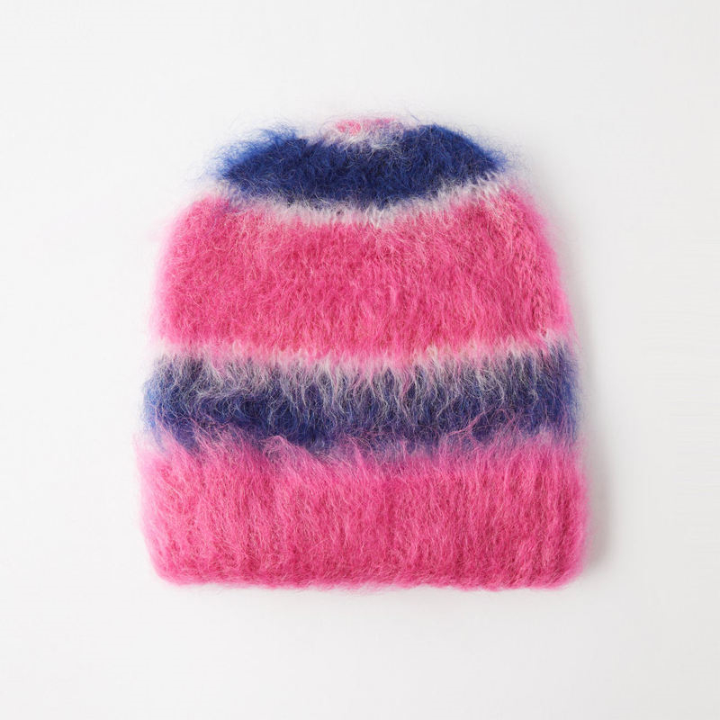 CaiNan Custom Jacquard Logo Knit Winter Color Block Stripe F