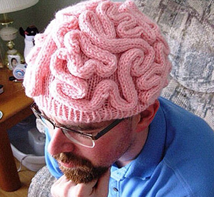 Solid Color Custom Funny Winter Kit Hats Mischievous Brain H
